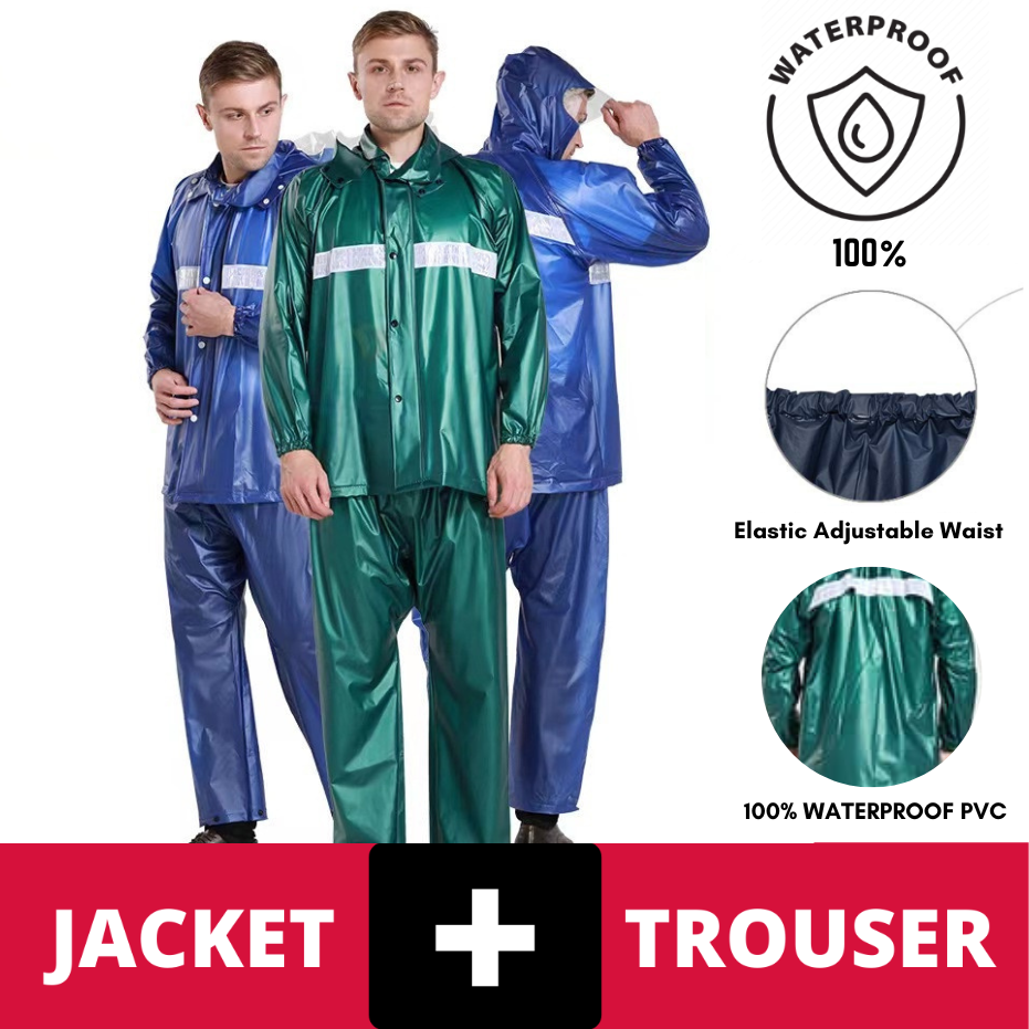 PVC RUBBER COATED RAIN COAT SUIT CHINA MADE