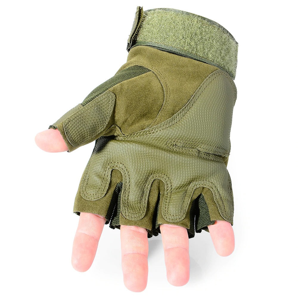 Half Finger Anti-Slip Gloves Hard Knuckle Hiking Cycling Travelling Camping Outdoor Boxing Motorcycle Riding, Arm Shooting Gym Gloves