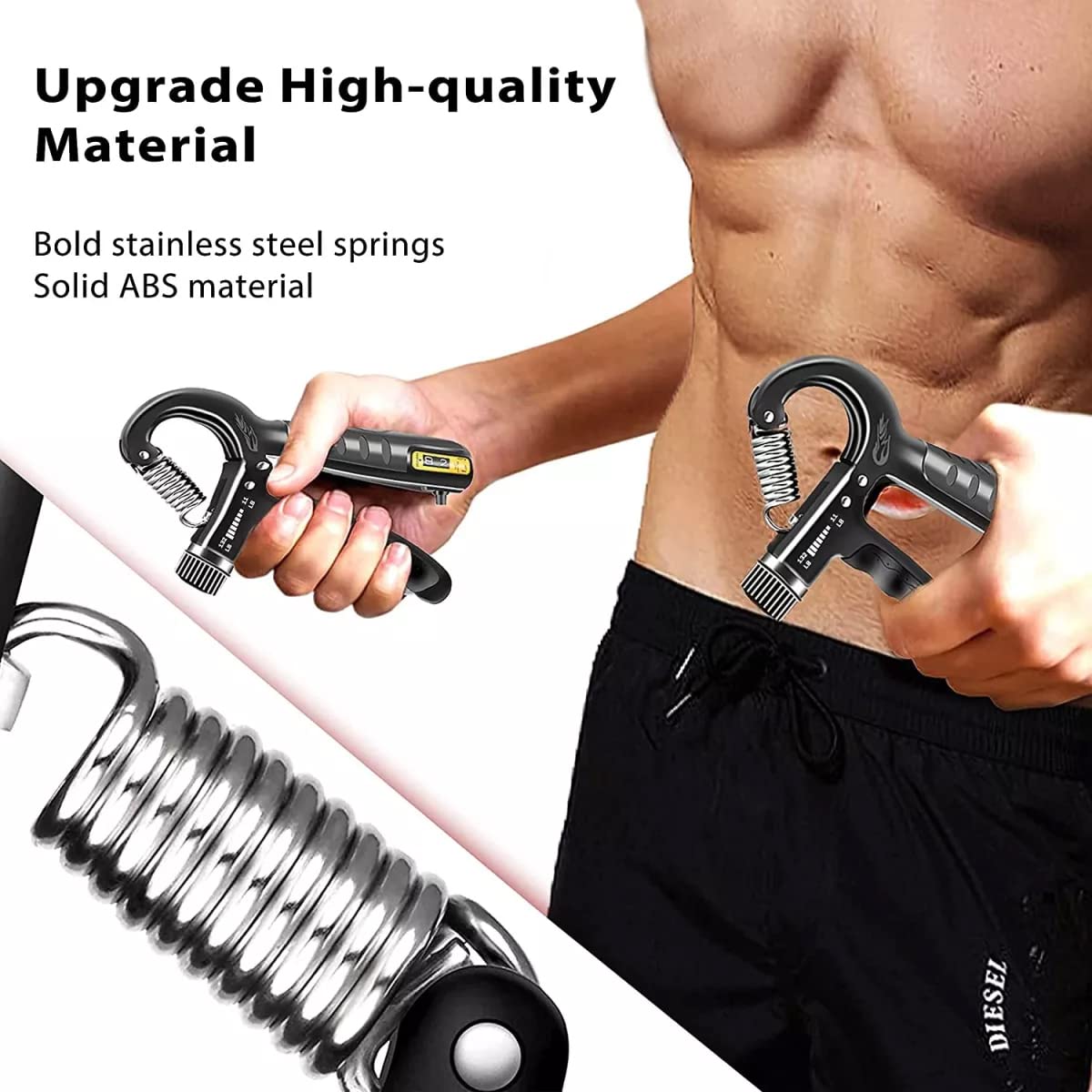 Adjustable Hand Grips Power Strengthened Exerciser Gripper Muscle Developer for Gym Workout Home Resistance 10Kg to 50Kg for Strong Wrist Finger and Forearms Equipment for Men and Women