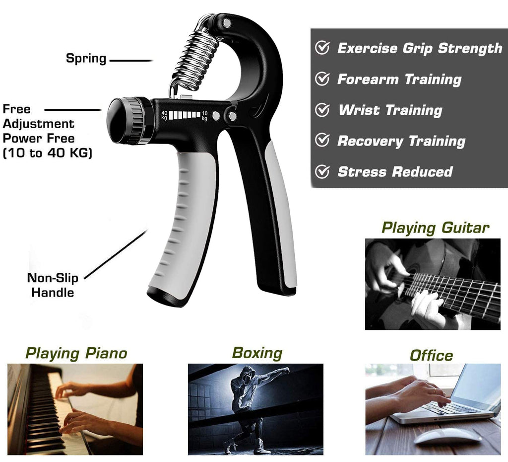 Adjustable Hand Grips Power Strengthened Exerciser Gripper Muscle Developer for Gym Workout Home Resistance 10Kg to 50Kg for Strong Wrist Finger and Forearms Equipment for Men and Women