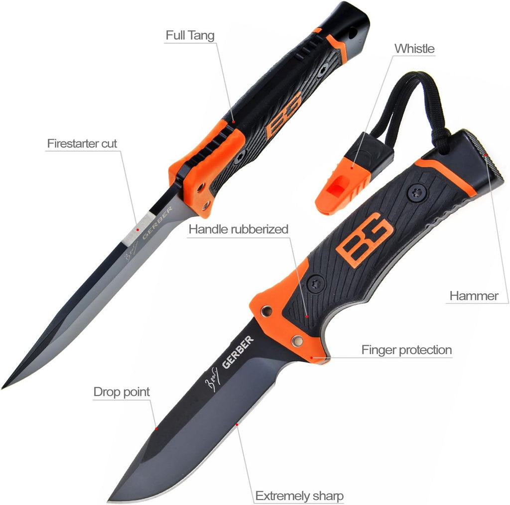 Gerber Bear Grylls Ultimate Pro Survival Knife Fire Starter Knife Sharpener