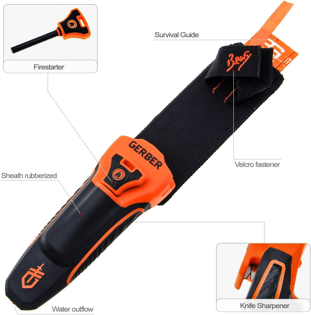 Gerber Bear Grylls Ultimate Pro Survival Knife Fire Starter Knife Sharpener