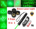 Green Laser Pointer 8 in 1  Four Caps Different Pattern Light Rechargeable Laser For Teaching astronomy Pets training Classroom and Business Presentations