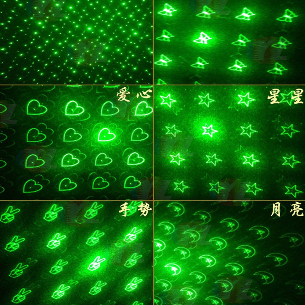 Green Laser Pointer 8 in 1  Four Caps Different Pattern Light Rechargeable Laser For Teaching astronomy Pets training Classroom and Business Presentations
