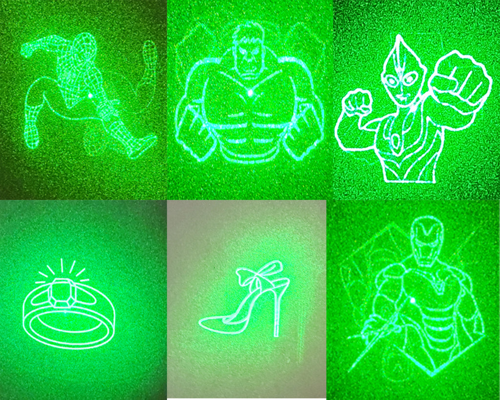 Green Laser Pointer 8 in 1  Four Caps Different Pattern Light Rechargeable Laser For Teaching astronomy Pets training Classroom and Business Presentations