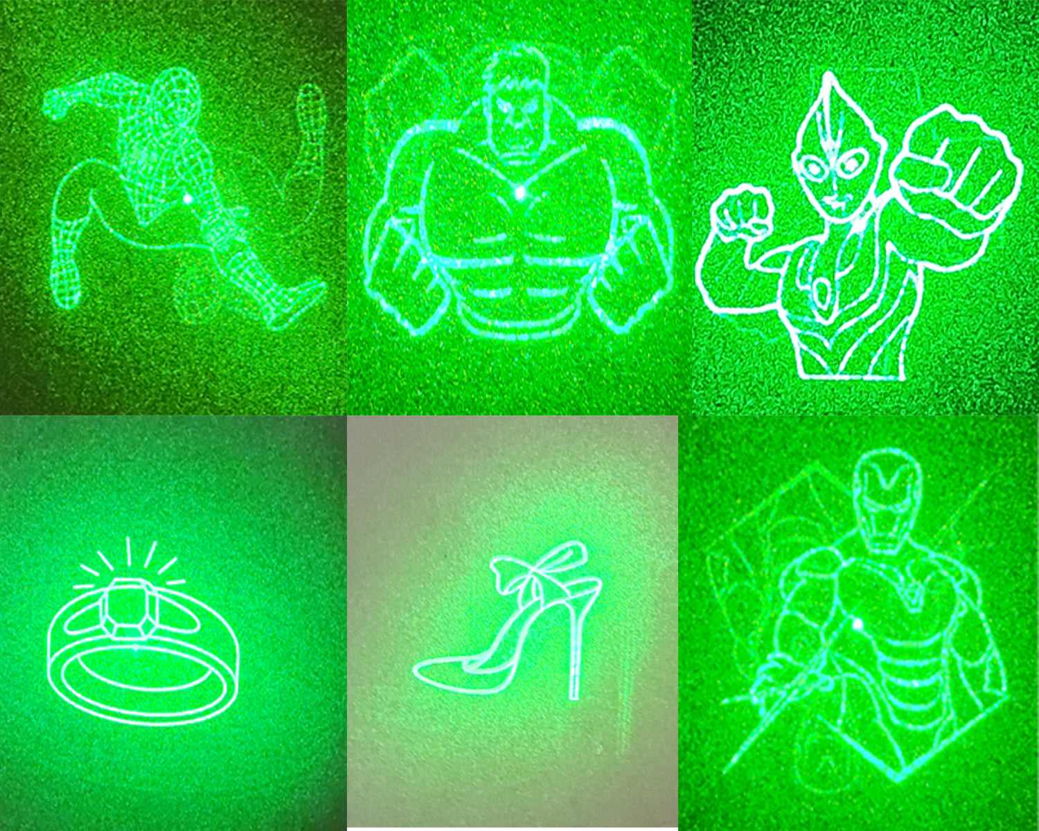 Green Laser Pointer 8 in 1  Four Caps Different Pattern Light Rechargeable Laser For Teaching astronomy Pets training Classroom and Business Presentations