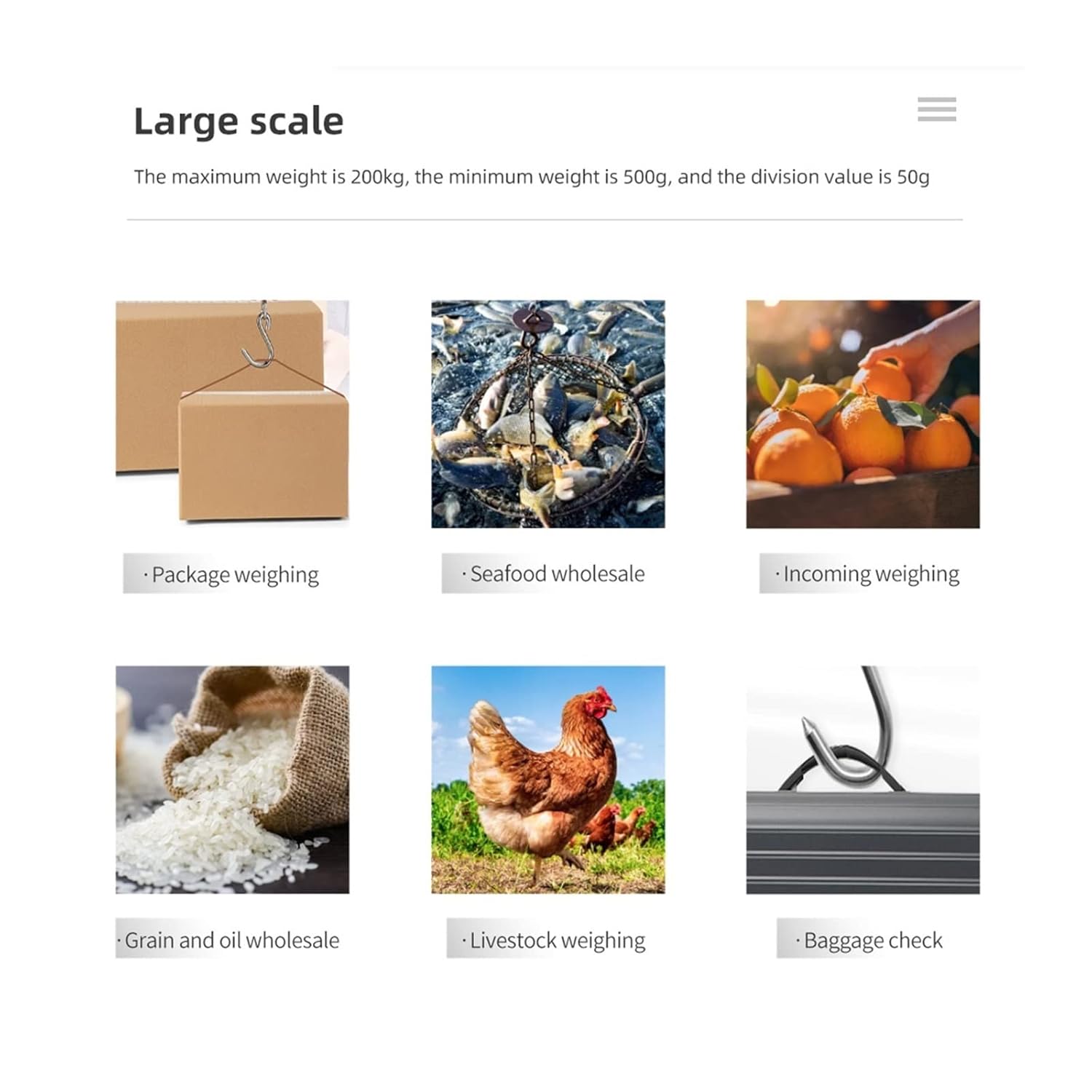 Heavy Duty Digital Crane Scale, 200kg - 500g Minimum - Portable - Hanging Fishing Scale Luggage Bag Pocket Scale - Kitchen Scale Mini Crane Scale Weigh Luggage
