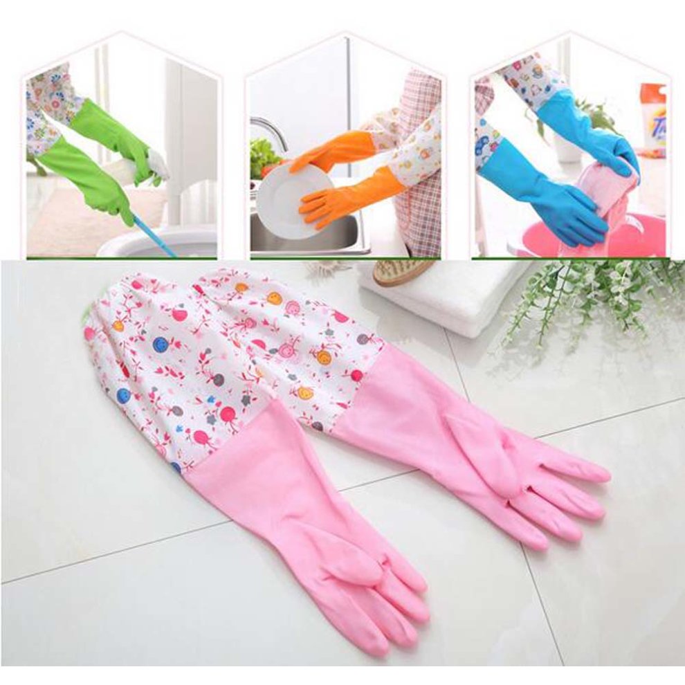 Long Rubber Pond and Drain Gloves – Household & Garden Chores, Gardening, Weeding, Washing, Cleaning & Dishwashing – Extra Protection Sleeves - Heavy Duty, Waterproof and Lined for Warmth Modern Safety Kitchen Gloves Home Use