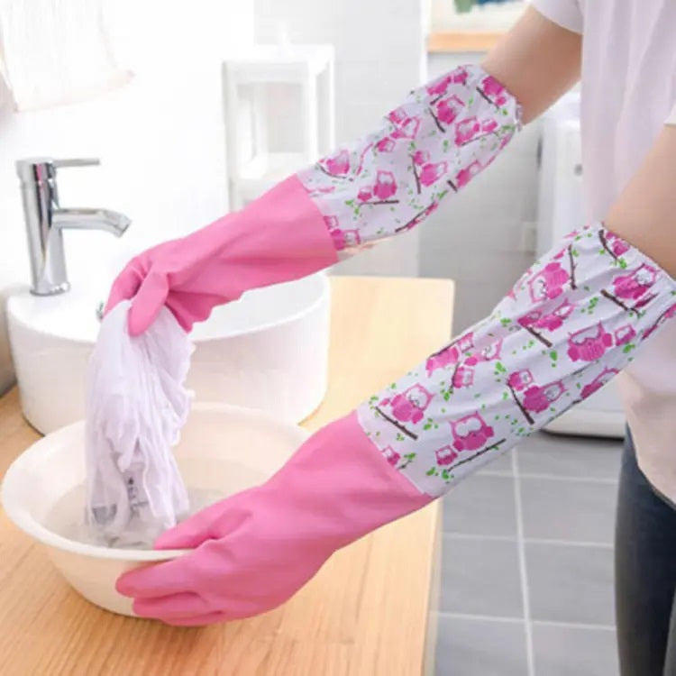 Long Rubber Pond and Drain Gloves – Household & Garden Chores, Gardening, Weeding, Washing, Cleaning & Dishwashing – Extra Protection Sleeves - Heavy Duty, Waterproof and Lined for Warmth Modern Safety Kitchen Gloves Home Use