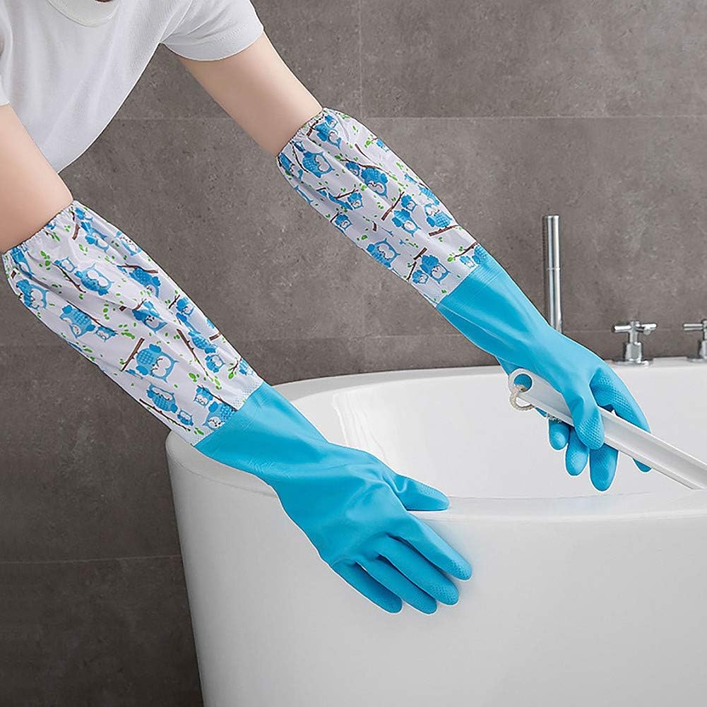Long Rubber Pond and Drain Gloves – Household & Garden Chores, Gardening, Weeding, Washing, Cleaning & Dishwashing – Extra Protection Sleeves - Heavy Duty, Waterproof and Lined for Warmth Modern Safety Kitchen Gloves Home Use