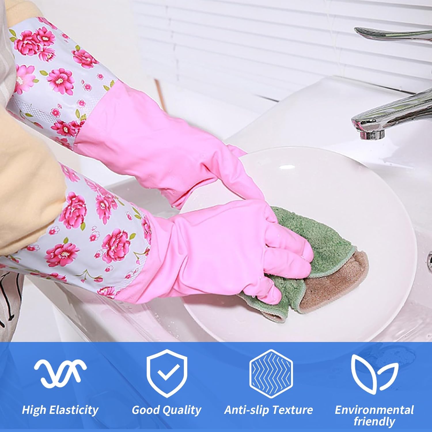 Long Rubber Pond and Drain Gloves – Household & Garden Chores, Gardening, Weeding, Washing, Cleaning & Dishwashing – Extra Protection Sleeves - Heavy Duty, Waterproof and Lined for Warmth Modern Safety Kitchen Gloves Home Use