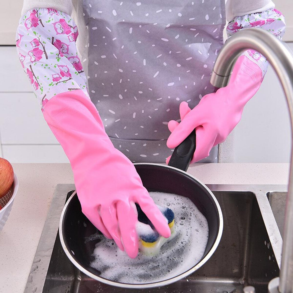 Long Rubber Pond and Drain Gloves – Household & Garden Chores, Gardening, Weeding, Washing, Cleaning & Dishwashing – Extra Protection Sleeves - Heavy Duty, Waterproof and Lined for Warmth Modern Safety Kitchen Gloves Home Use