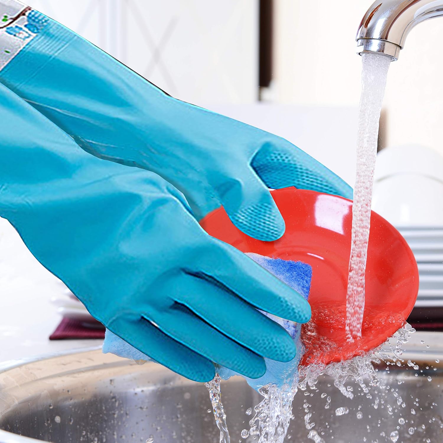 Long Rubber Pond and Drain Gloves – Household & Garden Chores, Gardening, Weeding, Washing, Cleaning & Dishwashing – Extra Protection Sleeves - Heavy Duty, Waterproof and Lined for Warmth Modern Safety Kitchen Gloves Home Use