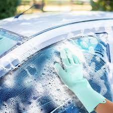 Reusable Silicone Gloves with Wash Scrubber, Heat Resistant, for Cleaning, Household, Dish Washing, Washing the Car