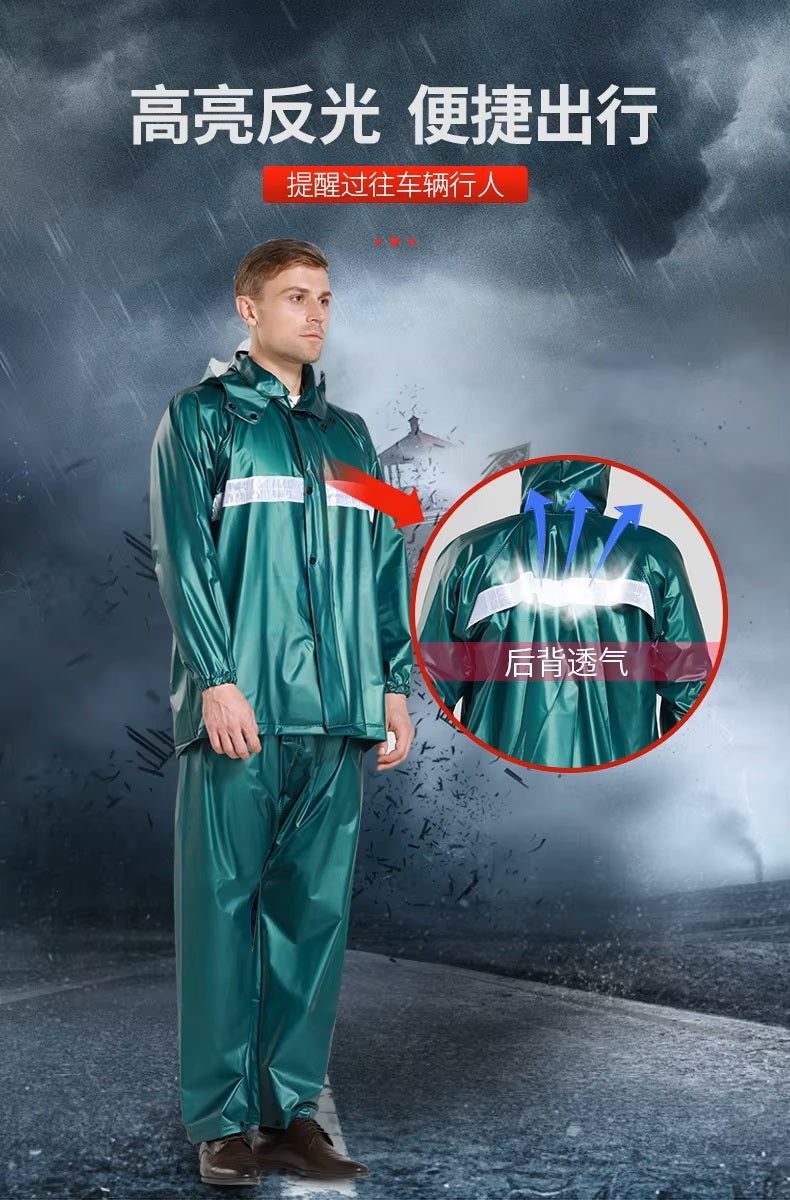 PVC RUBBER COATED RAIN COAT SUIT CHINA MADE