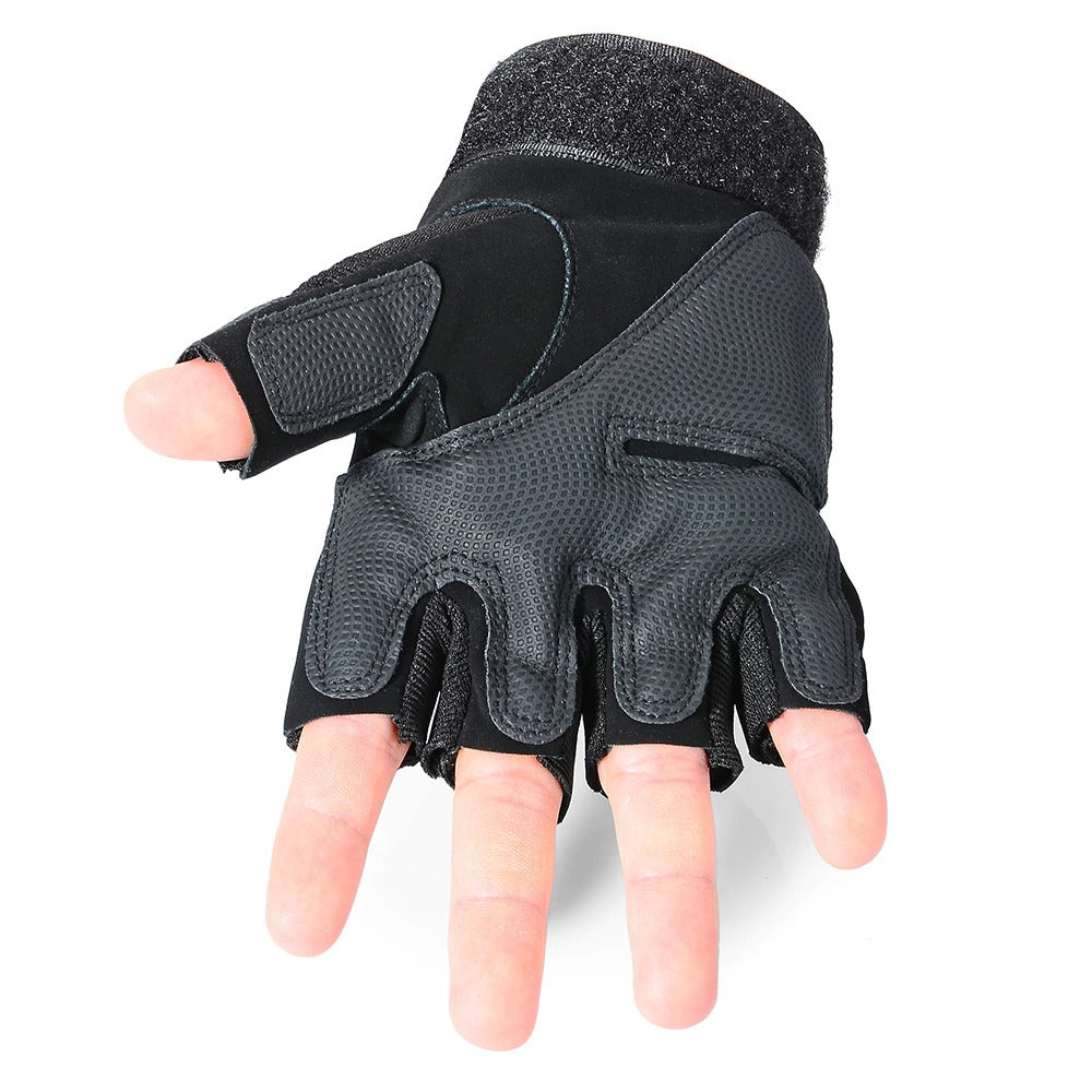 Half Finger Anti-Slip Gloves Hard Knuckle Hiking Cycling Travelling Camping Outdoor Boxing Motorcycle Riding, Arm Shooting Gym Gloves
