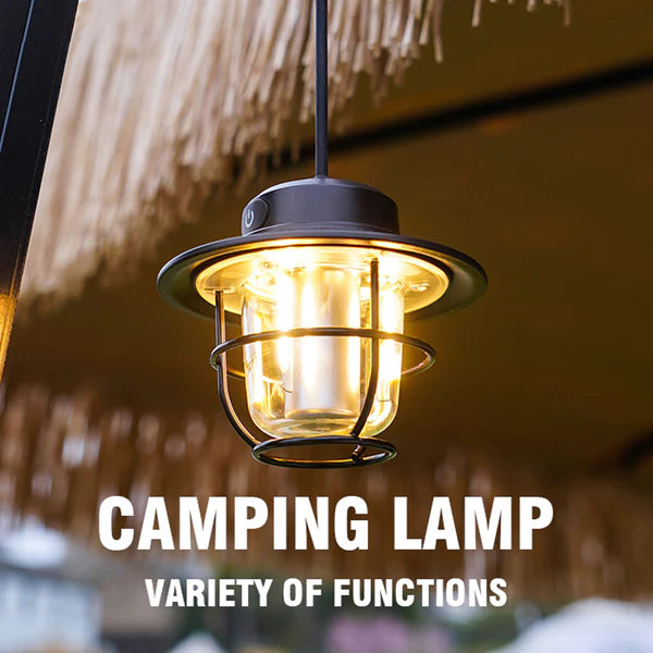 LED Lantern Vintage Portable Camping Tent Hanging Light Type C Charging Lithium Battery – Rainproof LY15